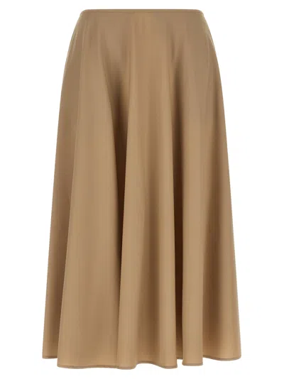 Moschino Stretch Wool Skirt In Brown