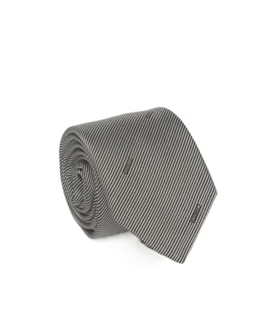 Moschino Stripe Pattern Tie In Gray