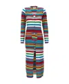 Moschino Striped Knee-length Knitwear Cardigan With Patch Detail In Multicolor