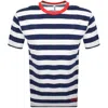 Moschino Stripe T Shirt Blue In Multi