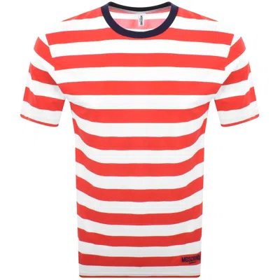 Moschino Stripe T Shirt Red
