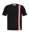 Moschino Stripe-trim Cotton T-shirt In Black