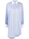 Moschino Striped Asymmetric Shirt Dress In Blue