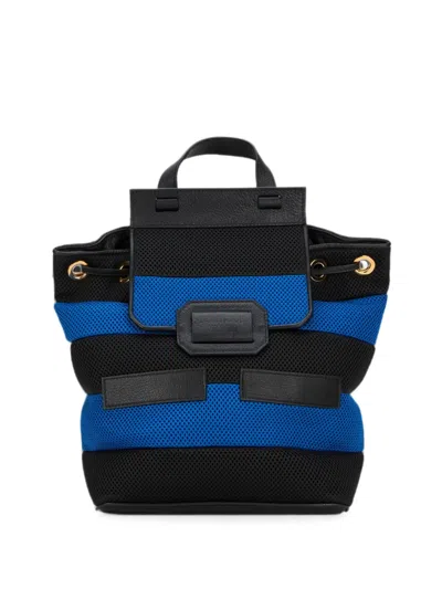 Moschino Striped Backpack In Blue