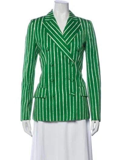 Pre-owned Moschino Striped Blazer In Green