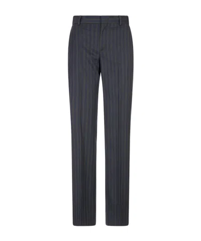 Moschino Striped Casual Pants In Blue