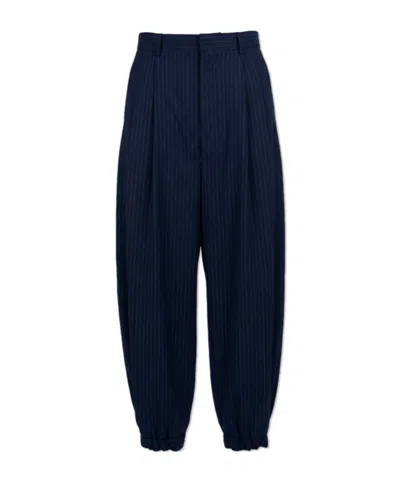 Moschino Striped Casual Pants In Blue