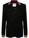 Moschino Striped-collar Single-breasted Blazer In Black