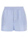 Moschino Striped Cotton Poplin Boxer Shorts In Blue
