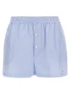 Moschino Striped Cotton Poplin Boxer Shorts In Blue