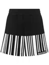 Moschino Striped Cotton Track Shorts In Black