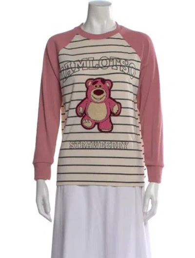 Pre-owned Moschino Striped Crew Neck Sweater In Multi