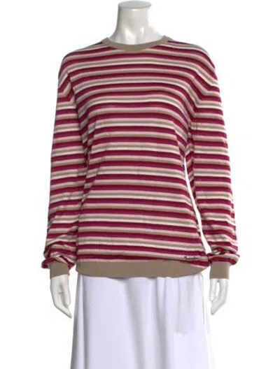 Pre-owned Moschino Striped Crew Neck Sweater W/ Tags In Pink