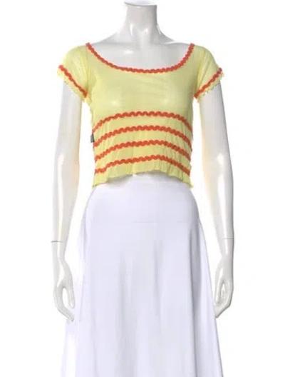 Pre-owned Moschino Striped Crew Neck Top