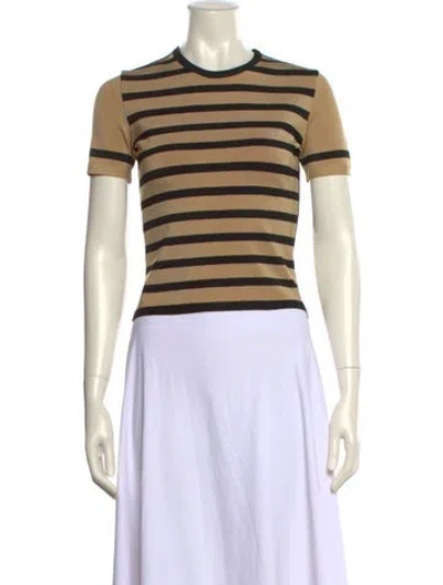 Pre-owned Moschino Striped Crew Neck T-shirt In Neutral