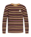 Moschino Brown Virgin Wool Striped Sweater In Brown