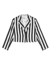 Moschino Striped Cropped Blazer In Black