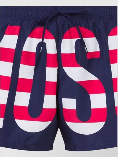 Moschino Striped Drawstring Waist Swimwear