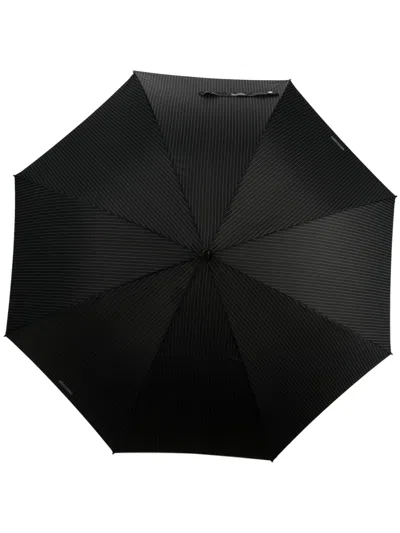 Moschino Striped Eight-panel Umbrella In Black