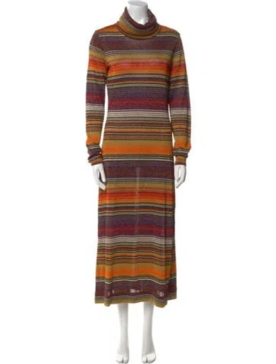 Pre-owned Moschino Striped Long Dress