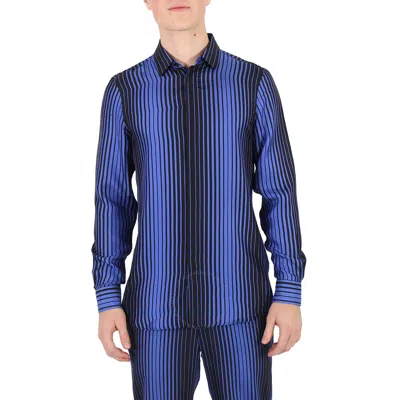 Moschino Striped Long-sleeved Shirt In Gray