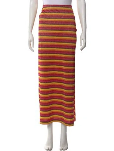 Pre-owned Moschino Striped Midi Length Skirt In Pink