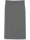 Moschino Striped Midi Skirt In Grey