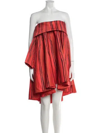 Pre-owned Moschino Striped Mini Dress In Orange