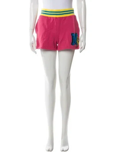 Pre-owned Moschino Striped Mini Shorts In Pink