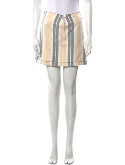 Pre-owned Moschino Striped Mini Skirt In Neutral
