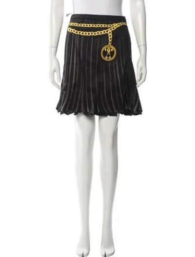 Pre-owned Moschino Striped Mini Skirt W/ Tags In Black