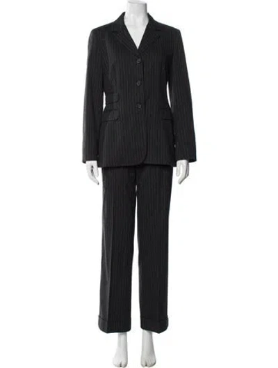 Pre-owned Moschino Striped Pantsuit In Gray