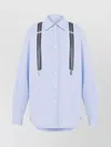 Moschino Striped Pattern Long Sleeves With Detachable Suspenders In Blue