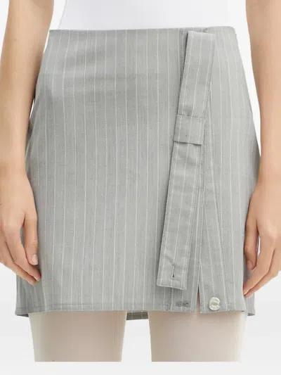 Moschino Striped-pattern Mini Skirt In Gray