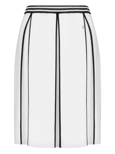 Moschino Striped-pattern Skirt In White