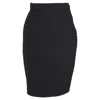 Shop Moschino Striped Pencil Skirt In Black Wool