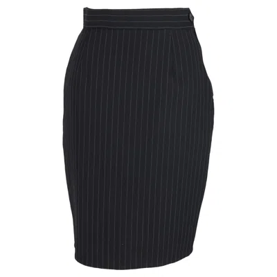 Moschino Striped Pencil Skirt In Black Wool