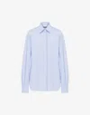Moschino Striped Poplin Shirt Goose Embroidery In Blue