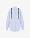 Moschino Striped Pattern Long Sleeves With Detachable Suspenders In Blue