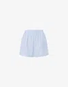 Moschino Striped Poplin Shorts Goose Embroidery In Blue