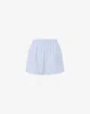Moschino Striped Poplin Shorts Goose Embroidery In Blue