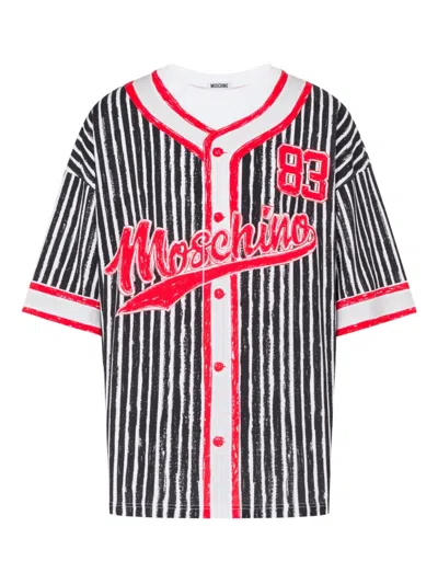 Moschino Printed Organic Cotton Jersey T-shirt In Black