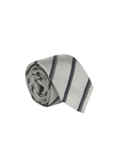 Moschino Striped Print Tie In Gray