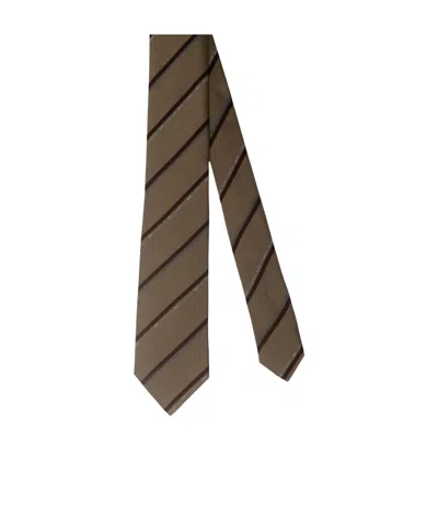 Moschino Striped Print Tie In Green