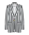 Moschino Single-breasted Striped Blazer In White