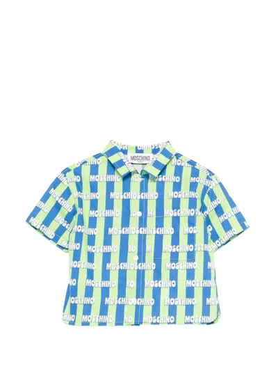 Moschino Babies' Striped Shirt In Blue