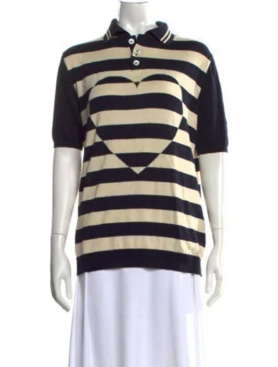 Pre-owned Moschino Striped Short Sleeve Polo In Multi
