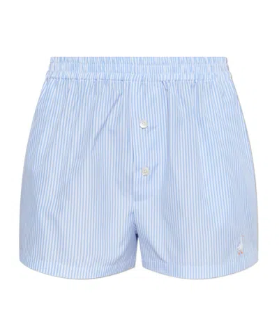 Moschino Striped Shorts In Blue