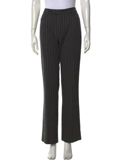 Pre-owned Moschino Striped Straight Leg Pants In Black