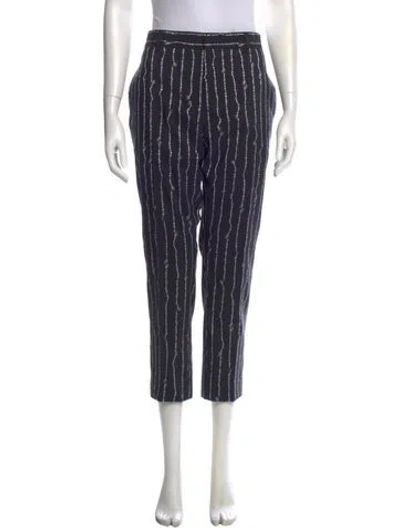 Pre-owned Moschino Striped Straight Leg Pants In Blue